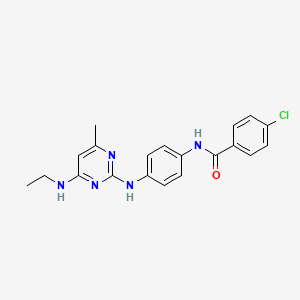 4-chloro-N-(4-{[4-(ethylamino)-6-methylpyrimidin-2-yl]amino}phenyl)benzamide