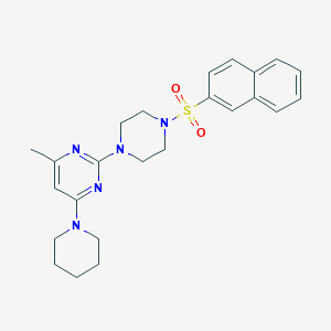 molecular formula C24H29N5O2S B11240431 4-Methyl-2-[4-(naphthalene-2-sulfonyl)piperazin-1-YL]-6-(piperidin-1-YL)pyrimidine 