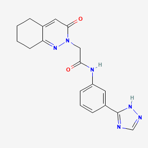 molecular formula C18H18N6O2 B11240446 2-(3-oxo-5,6,7,8-tetrahydrocinnolin-2(3H)-yl)-N-[3-(1H-1,2,4-triazol-3-yl)phenyl]acetamide 