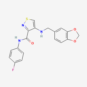 4-[(1,3-benzodioxol-5-ylmethyl)amino]-N-(4-fluorophenyl)-1,2-thiazole-3-carboxamide