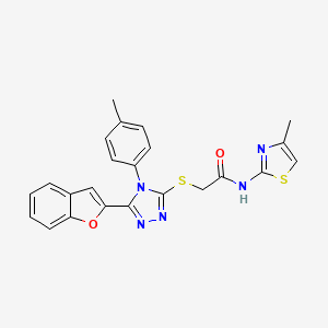 2-{[5-(1-benzofuran-2-yl)-4-(4-methylphenyl)-4H-1,2,4-triazol-3-yl]sulfanyl}-N-(4-methyl-1,3-thiazol-2-yl)acetamide