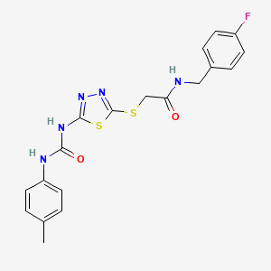 N-(4-fluorobenzyl)-2-((5-(3-(p-tolyl)ureido)-1,3,4-thiadiazol-2-yl)thio)acetamide