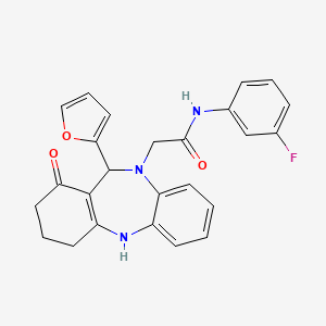 N-(3-fluorophenyl)-2-[11-(furan-2-yl)-1-oxo-1,2,3,4,5,11-hexahydro-10H-dibenzo[b,e][1,4]diazepin-10-yl]acetamide