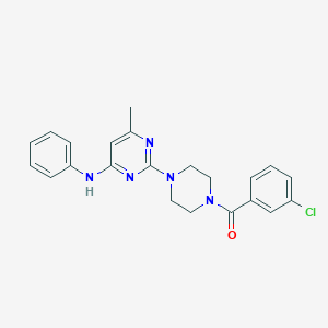 molecular formula C22H22ClN5O B11240558 2-[4-(3-chlorobenzoyl)piperazin-1-yl]-6-methyl-N-phenylpyrimidin-4-amine 