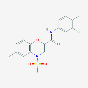 N-(3-chloro-4-methylphenyl)-6-methyl-4-(methylsulfonyl)-3,4-dihydro-2H-1,4-benzoxazine-2-carboxamide