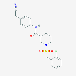 1-[(2-chlorobenzyl)sulfonyl]-N-[4-(cyanomethyl)phenyl]piperidine-3-carboxamide