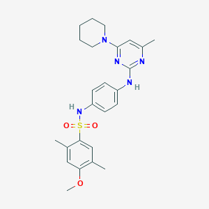 4-methoxy-2,5-dimethyl-N-(4-((4-methyl-6-(piperidin-1-yl)pyrimidin-2-yl)amino)phenyl)benzenesulfonamide