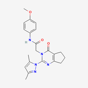 molecular formula C21H23N5O3 B11240669 2-(2-(3,5-dimethyl-1H-pyrazol-1-yl)-4-oxo-4,5,6,7- 