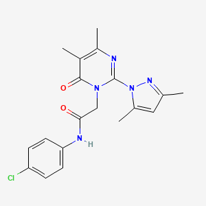 N-(4-chlorophenyl)-2-(2-(3,5-dimethyl-1H-pyrazol-1-yl)-4,5-dimethyl-6-oxopyrimidin-1(6H)-yl)acetamide