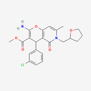 methyl 2-amino-4-(3-chlorophenyl)-7-methyl-5-oxo-6-(tetrahydrofuran-2-ylmethyl)-5,6-dihydro-4H-pyrano[3,2-c]pyridine-3-carboxylate