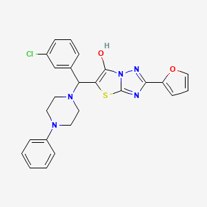 5-((3-Chlorophenyl)(4-phenylpiperazin-1-yl)methyl)-2-(furan-2-yl)thiazolo[3,2-b][1,2,4]triazol-6-ol