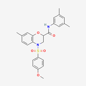 molecular formula C25H26N2O5S B11240715 N-(3,5-dimethylphenyl)-4-[(4-methoxyphenyl)sulfonyl]-7-methyl-3,4-dihydro-2H-1,4-benzoxazine-2-carboxamide 