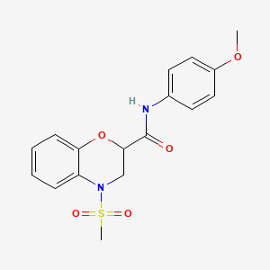 N-(4-methoxyphenyl)-4-(methylsulfonyl)-3,4-dihydro-2H-1,4-benzoxazine-2-carboxamide