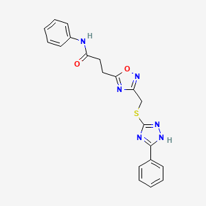 N-phenyl-3-(3-{[(5-phenyl-4H-1,2,4-triazol-3-yl)sulfanyl]methyl}-1,2,4-oxadiazol-5-yl)propanamide