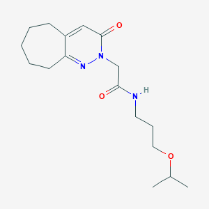 molecular formula C17H27N3O3 B11240730 2-(3-oxo-3,5,6,7,8,9-hexahydro-2H-cyclohepta[c]pyridazin-2-yl)-N-[3-(propan-2-yloxy)propyl]acetamide 