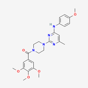 N-(4-methoxyphenyl)-6-methyl-2-[4-(3,4,5-trimethoxybenzoyl)piperazin-1-yl]pyrimidin-4-amine