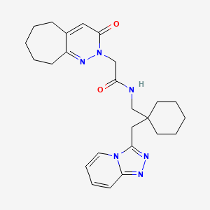 2-(3-oxo-3,5,6,7,8,9-hexahydro-2H-cyclohepta[c]pyridazin-2-yl)-N-{[1-([1,2,4]triazolo[4,3-a]pyridin-3-ylmethyl)cyclohexyl]methyl}acetamide