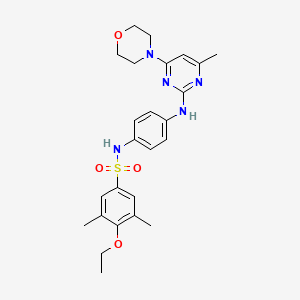 4-ethoxy-3,5-dimethyl-N-(4-((4-methyl-6-morpholinopyrimidin-2-yl)amino)phenyl)benzenesulfonamide