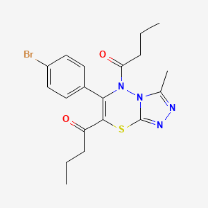 1,1'-[6-(4-bromophenyl)-3-methyl-5H-[1,2,4]triazolo[3,4-b][1,3,4]thiadiazine-5,7-diyl]dibutan-1-one