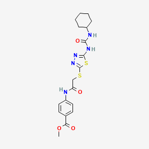 Methyl 4-(2-((5-(3-cyclohexylureido)-1,3,4-thiadiazol-2-yl)thio)acetamido)benzoate