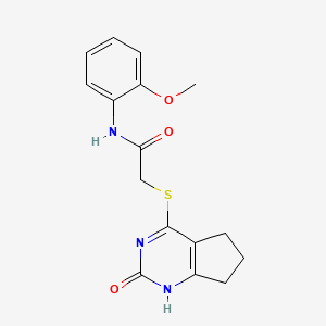 N-(2-Methoxyphenyl)-2-({2-oxo-1H,2H,5H,6H,7H-cyclopenta[D]pyrimidin-4-YL}sulfanyl)acetamide