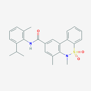 molecular formula C25H26N2O3S B11240816 6,7-dimethyl-N-[2-methyl-6-(propan-2-yl)phenyl]-6H-dibenzo[c,e][1,2]thiazine-9-carboxamide 5,5-dioxide 