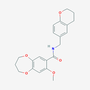 N-(3,4-dihydro-2H-chromen-6-ylmethyl)-8-methoxy-3,4-dihydro-2H-1,5-benzodioxepine-7-carboxamide