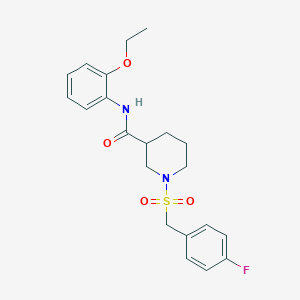 molecular formula C21H25FN2O4S B11240836 N-(2-ethoxyphenyl)-1-[(4-fluorobenzyl)sulfonyl]piperidine-3-carboxamide 