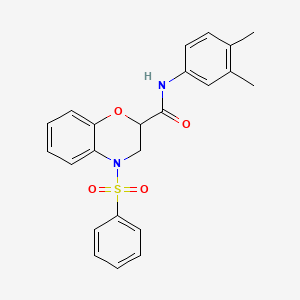 N-(3,4-dimethylphenyl)-4-(phenylsulfonyl)-3,4-dihydro-2H-1,4-benzoxazine-2-carboxamide