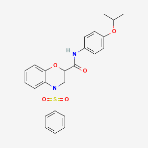 molecular formula C24H24N2O5S B11240859 4-(phenylsulfonyl)-N-[4-(propan-2-yloxy)phenyl]-3,4-dihydro-2H-1,4-benzoxazine-2-carboxamide 