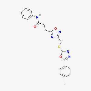 3-[3-({[5-(4-methylphenyl)-1,3,4-oxadiazol-2-yl]sulfanyl}methyl)-1,2,4-oxadiazol-5-yl]-N-phenylpropanamide