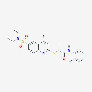 2-{[6-(diethylsulfamoyl)-4-methylquinolin-2-yl]sulfanyl}-N-(2-methylphenyl)propanamide