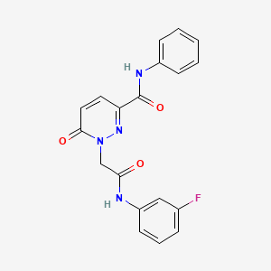 molecular formula C19H15FN4O3 B11240910 1-(2-((3-fluorophenyl)amino)-2-oxoethyl)-6-oxo-N-phenyl-1,6-dihydropyridazine-3-carboxamide 