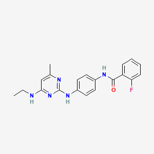 N-(4-{[4-(ethylamino)-6-methylpyrimidin-2-yl]amino}phenyl)-2-fluorobenzamide