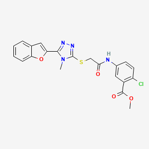 methyl 5-[({[5-(1-benzofuran-2-yl)-4-methyl-4H-1,2,4-triazol-3-yl]sulfanyl}acetyl)amino]-2-chlorobenzoate