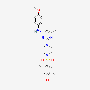 molecular formula C25H31N5O4S B11240924 2-[4-(4-methoxy-2,5-dimethylbenzenesulfonyl)piperazin-1-yl]-N-(4-methoxyphenyl)-6-methylpyrimidin-4-amine 