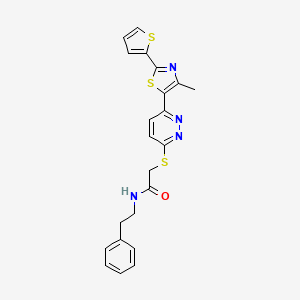 2-((6-(4-methyl-2-(thiophen-2-yl)thiazol-5-yl)pyridazin-3-yl)thio)-N-phenethylacetamide