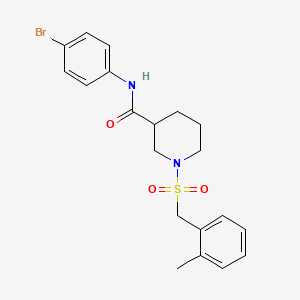 molecular formula C20H23BrN2O3S B11240937 N-(4-bromophenyl)-1-[(2-methylbenzyl)sulfonyl]piperidine-3-carboxamide 