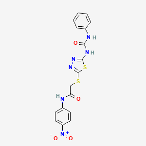 N-(4-nitrophenyl)-2-((5-(3-phenylureido)-1,3,4-thiadiazol-2-yl)thio)acetamide