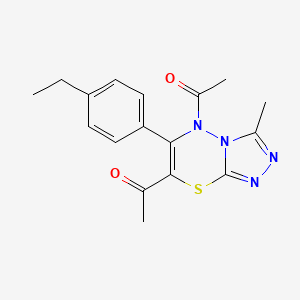 molecular formula C17H18N4O2S B11240946 1,1'-[6-(4-ethylphenyl)-3-methyl-5H-[1,2,4]triazolo[3,4-b][1,3,4]thiadiazine-5,7-diyl]diethanone 