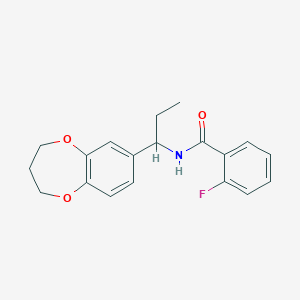 N-[1-(3,4-dihydro-2H-1,5-benzodioxepin-7-yl)propyl]-2-fluorobenzamide