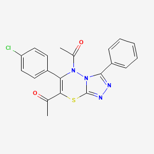 1,1'-[6-(4-chlorophenyl)-3-phenyl-5H-[1,2,4]triazolo[3,4-b][1,3,4]thiadiazine-5,7-diyl]diethanone