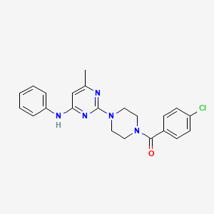 molecular formula C22H22ClN5O B11240992 2-[4-(4-chlorobenzoyl)piperazin-1-yl]-6-methyl-N-phenylpyrimidin-4-amine 