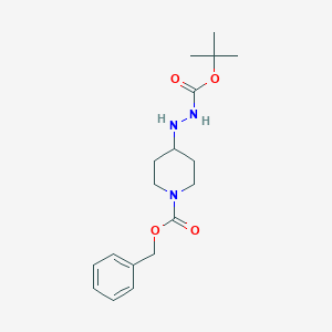 molecular formula C18H27N3O4 B112410 苄基 4-(2-(叔丁氧羰基)肼基)哌啶-1-羧酸酯 CAS No. 280111-50-4