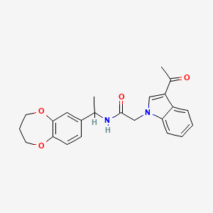 molecular formula C23H24N2O4 B11241009 2-(3-acetyl-1H-indol-1-yl)-N-[1-(3,4-dihydro-2H-1,5-benzodioxepin-7-yl)ethyl]acetamide 