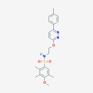 molecular formula C23H27N3O4S B11241021 4-methoxy-2,3,5-trimethyl-N-(2-((6-(p-tolyl)pyridazin-3-yl)oxy)ethyl)benzenesulfonamide 