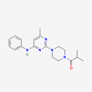 molecular formula C19H25N5O B11241033 2-Methyl-1-{4-[4-methyl-6-(phenylamino)pyrimidin-2-YL]piperazin-1-YL}propan-1-one 