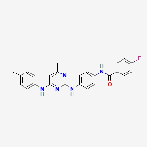 4-fluoro-N-[4-({4-methyl-6-[(4-methylphenyl)amino]pyrimidin-2-yl}amino)phenyl]benzamide