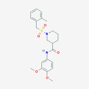 molecular formula C22H28N2O5S B11241071 N-(3,4-dimethoxyphenyl)-1-[(2-methylbenzyl)sulfonyl]piperidine-3-carboxamide 