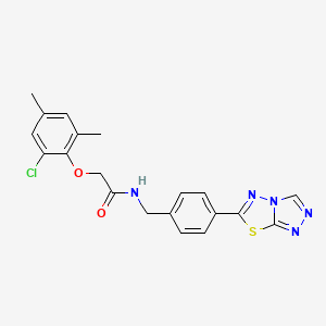 molecular formula C20H18ClN5O2S B11241118 2-(2-chloro-4,6-dimethylphenoxy)-N-[4-([1,2,4]triazolo[3,4-b][1,3,4]thiadiazol-6-yl)benzyl]acetamide 